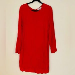 WAYF long sleeve red shift dress - small